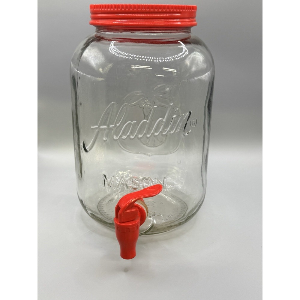 Aladdin Mason glass 1 gallon beverage dispenser good seal Sun Tea Lemonade